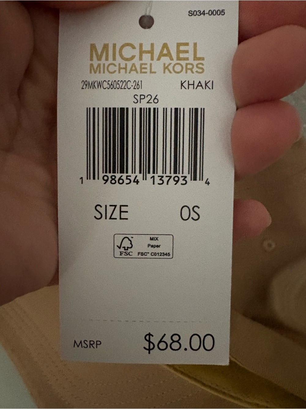 Michael Kors Logo Baseball Hat Khaki-One Size And Adjustable - Picture 2 of 8